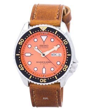 Seiko Automatic Diver&#39,s Ratio Brown Leather SKX011J1-LS9 200M Herrklocka