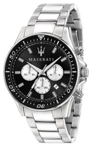 Maserati Sfida Chronograph Black Dial rostfritt stål Quartz R8873640004 100M herrklocka