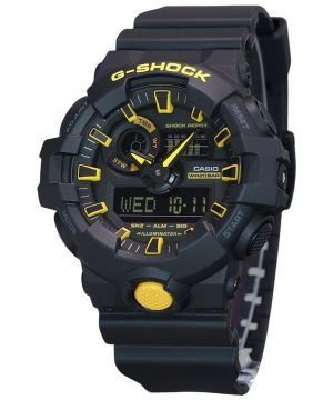 Casio G-Shock Varning Gul Analog Digital Resin Armband Svart Urtavla Quartz GA-700CY-1A 200M herrklocka