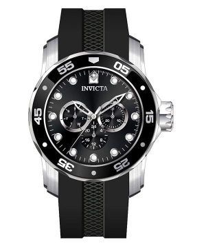 Invicta Pro Diver Scuba GMT Silikonrem Black Dial Quartz 45721 100M herrklocka