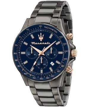 Maserati Sfida Chronograph rostfritt stål Blue Dial Quartz R8873640001 100M herrklocka