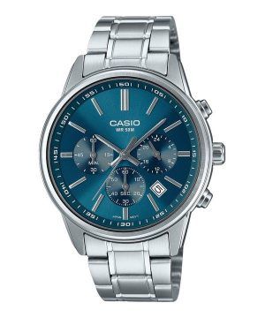 Casio Standard Analog Chronograph Rostfritt stål Blå Urtavla Quartz MTP-E515D-2A1V Herrklocka